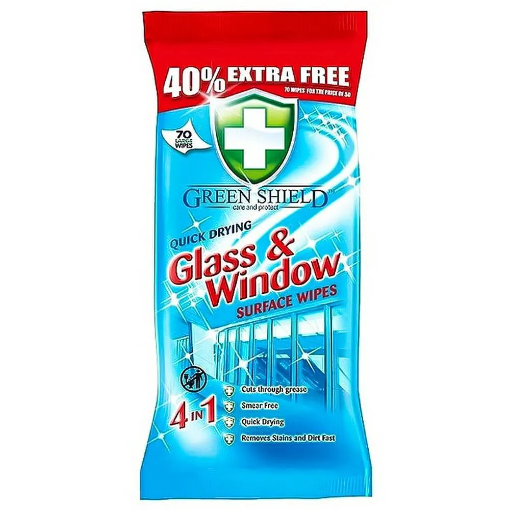 chusteczki do szyb, nawilżane chusteczki do szkła, green shield