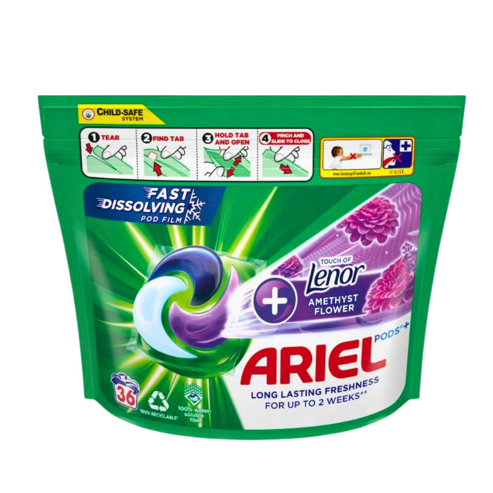 Ariel Kapsułki do prania kolor z Lenorem 36szt. Amethyst